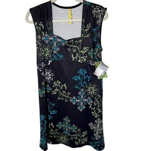 NEW WITH TAGS Lole Zestful Black Print Active Dress in‎ Size Large